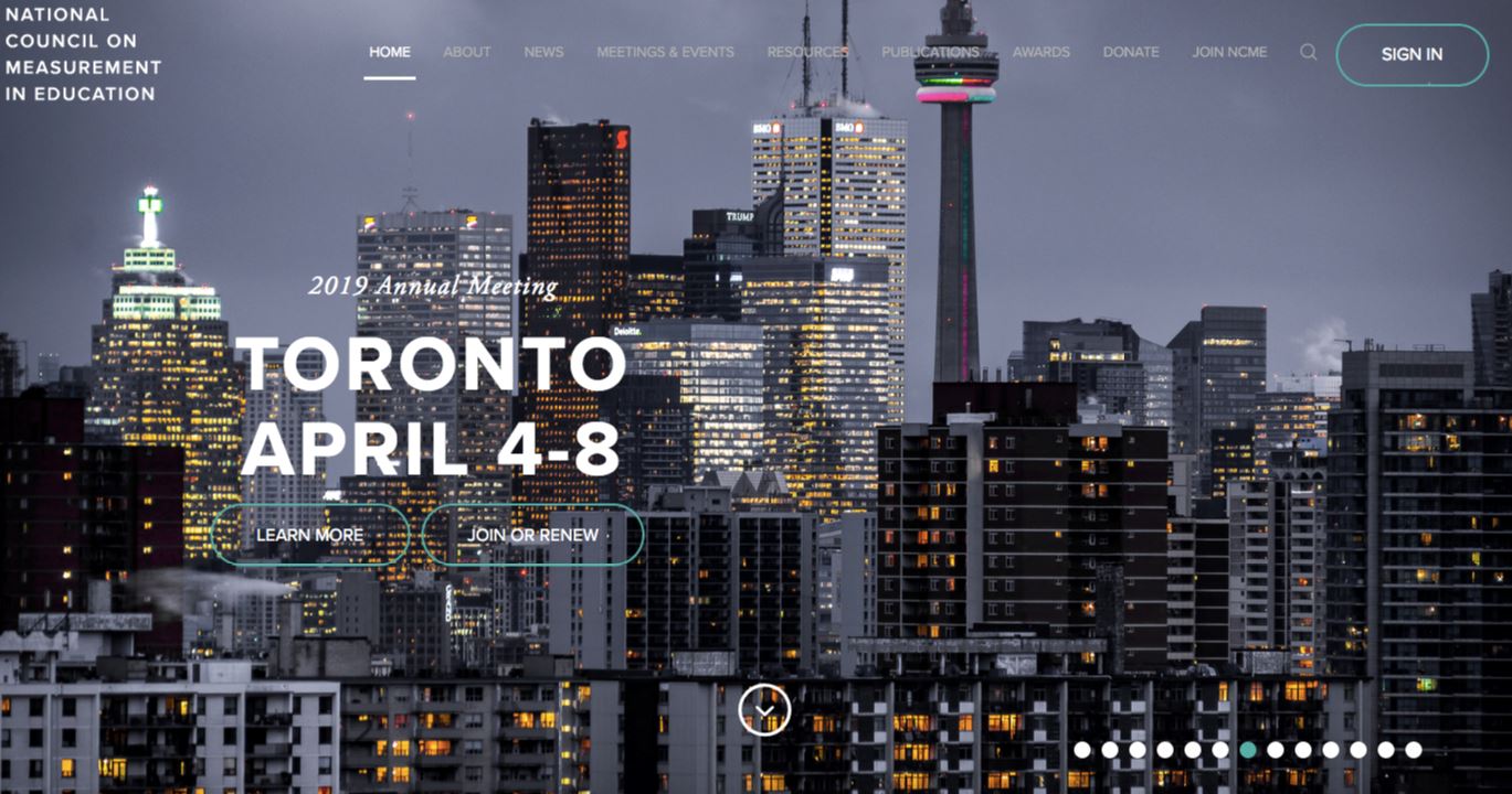 National Council on Measurement in Education conference in Toronto, Canada