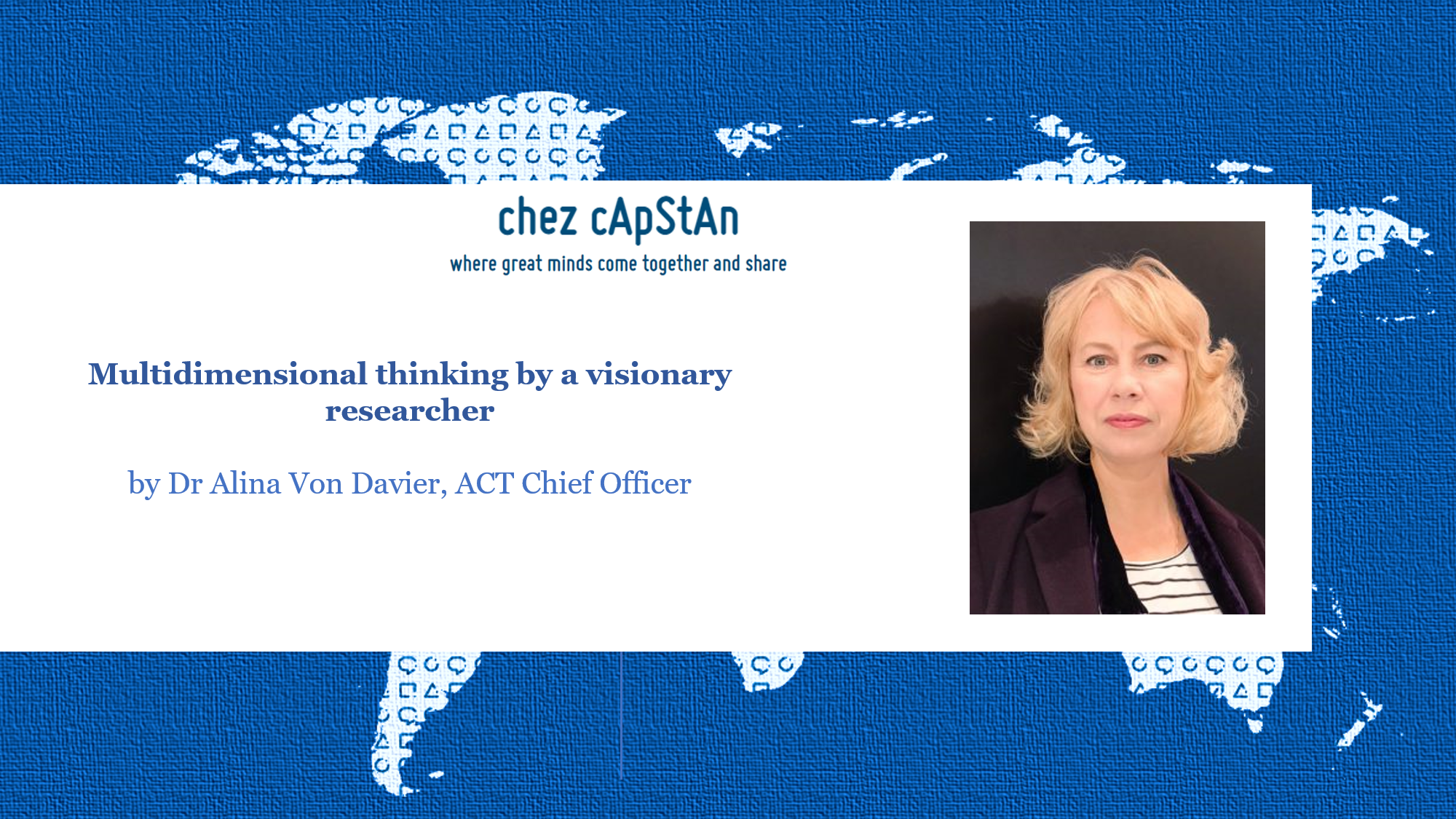 Multidimensional thinking by a visionary researcher