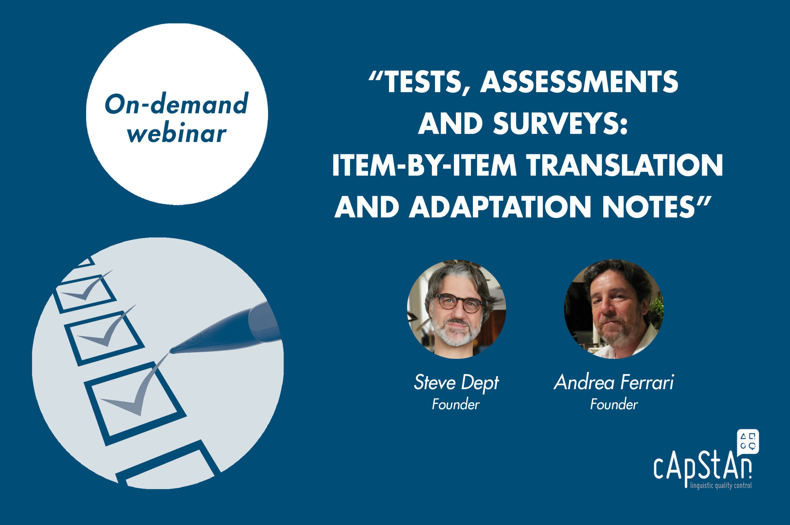 On-Demand Webinar – Tests, Assessments and Surveys: Item-by-item translation and adaptation notes
